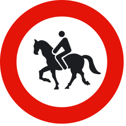 Equestrians prohibited.