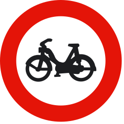 Ciclomotores proibidos.