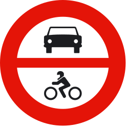 Motorräder und Autos verboten.