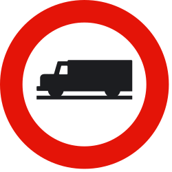 Vrachtwagens verboden.