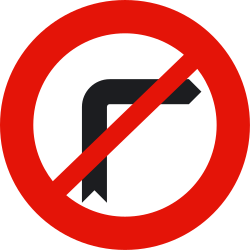 Tourner à droite interdit.