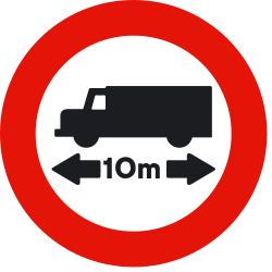 Veículos mais longos do que o indicado são proibidos.