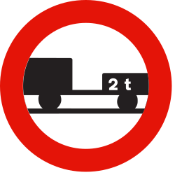 Trailers heavier than indicated prohibited.