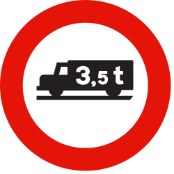 Trucks heavier than indicated prohibited.