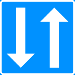 Road with two-way traffic.
