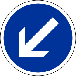 Virar à direita é obrigatório.
