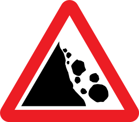 Предупреждение о падающих камнях.