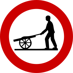 Les charrettes à bras sont interdites.