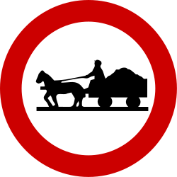 Carros para cavalos proibidos.