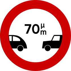 Leaving less distance than indicated prohibited.
