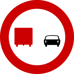 Overtaking prohibited for trucks.