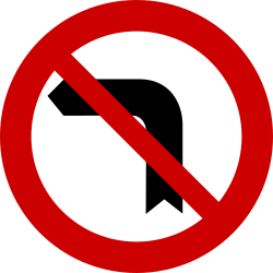 Turning left prohibited.