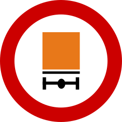 Fahrzeuge mit Gefahrgut verboten.