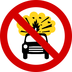 Prohibidos los vehículos con materiales explosivos.