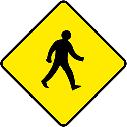 歩行者への警告。