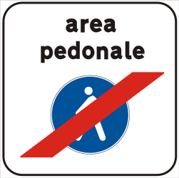 End of the zone for pedestrians.