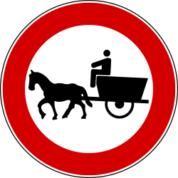 Carros para cavalos proibidos.