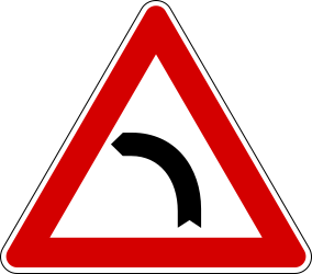 Warning for a curve to the left.