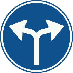 Girar a la izquierda oa la derecha es obligatorio.