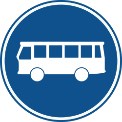 Obligatorische Fahrspur für Busse.