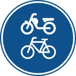Mandatory path for cyclists and mopeds.