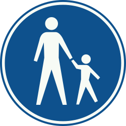 Mandatory path for pedestrians.