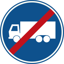 End of the lane for trucks.