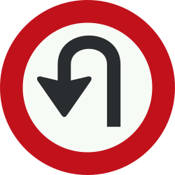 Turning around prohibited (U-turn).