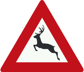 Warning for crossing deer.