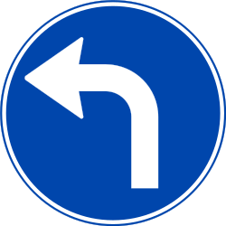 Virar à esquerda é obrigatório.