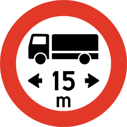 Vehicles longer than indicated prohibited.