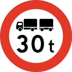 Trucks with trailer heavier than indicated prohibited.
