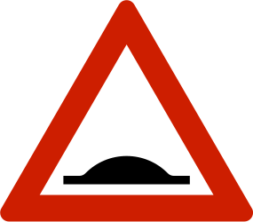 Warning for a speed bump.