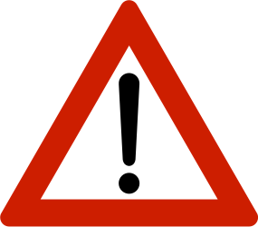 特定の交通標識のない危険に対する警告。