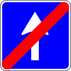 End of the road with one-way traffic.