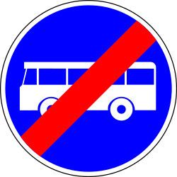 End of the lane for buses.