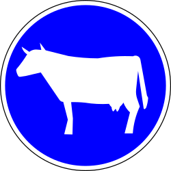 Obligatorischer Weg für Rinder.