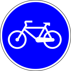 Obligatorischer Weg für Radfahrer.