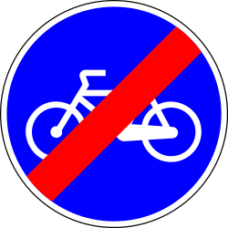 Einde van het pad voor fietsers.