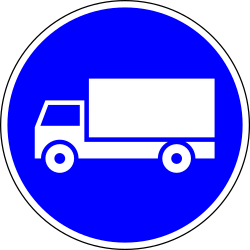 Pflichtfahrbahn für LKW.