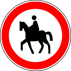 Equestrians prohibited.