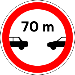Leaving less distance than indicated prohibited.