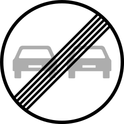 End of the overtaking prohibition.