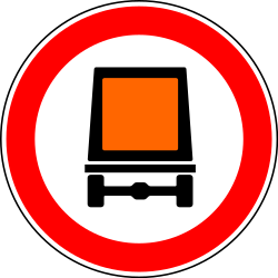 Veículos com mercadorias perigosas proibidos.