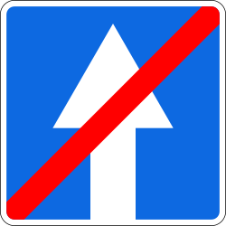 End of the road with one-way traffic.