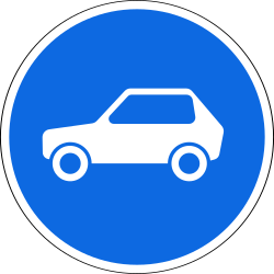 Mandatory lane for cars.