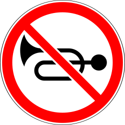 Horn benutzen verboten.