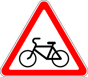 Warning for cyclists.