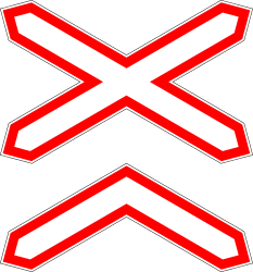 Aviso para cruzamento de via férrea com mais de 1 via férrea.