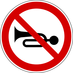 Using the horn prohibited.